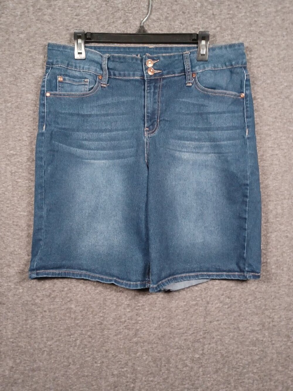Blue Desire Women's Jean Denim Bermuda Shorts Curvy 18W Blue Stretch
